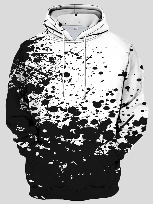 

LW Men Splash-ink Kangaroo Pocket Hoodie, Gradient