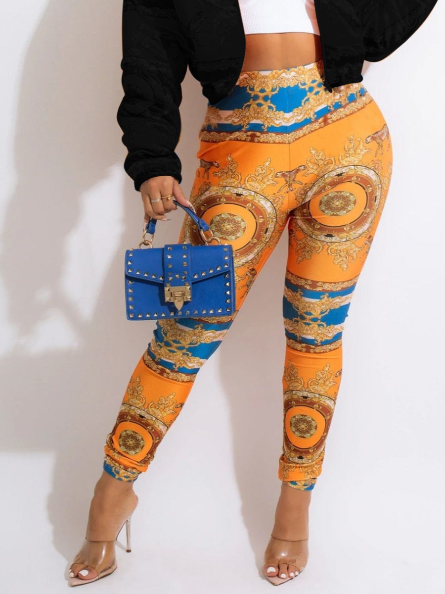 

LW Mixed Print Skinny Leggings, Yellow