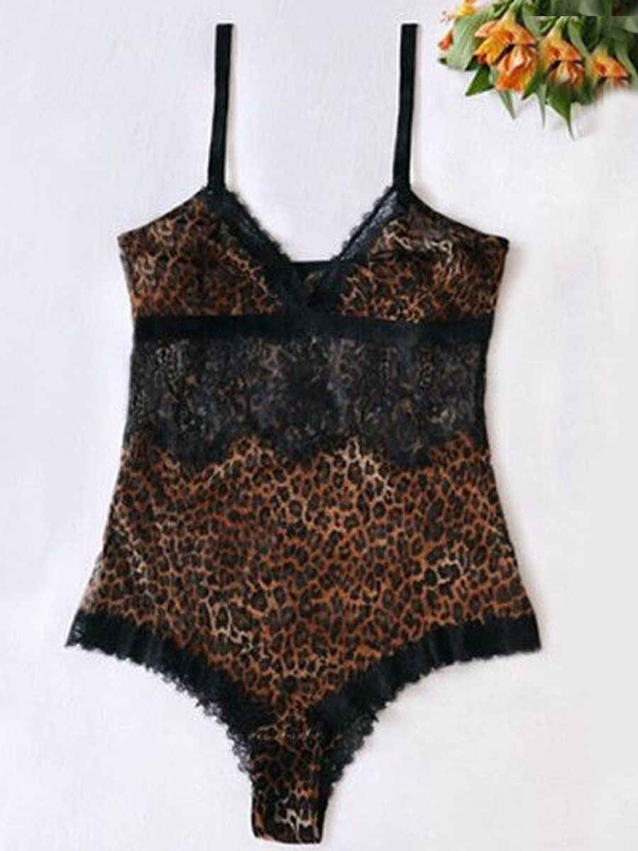 

LW SXY Leopard Print Lace Teddies