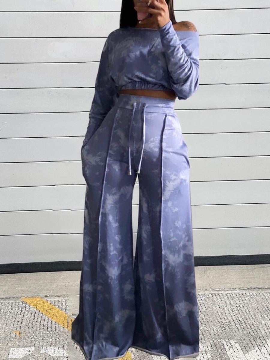 LW Tie-dye Wide Leg Pants Set