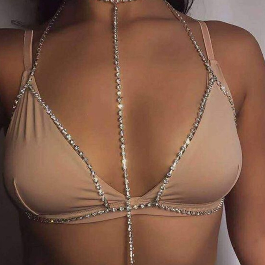 

LW SXY Bra Design Body Chain, Silver