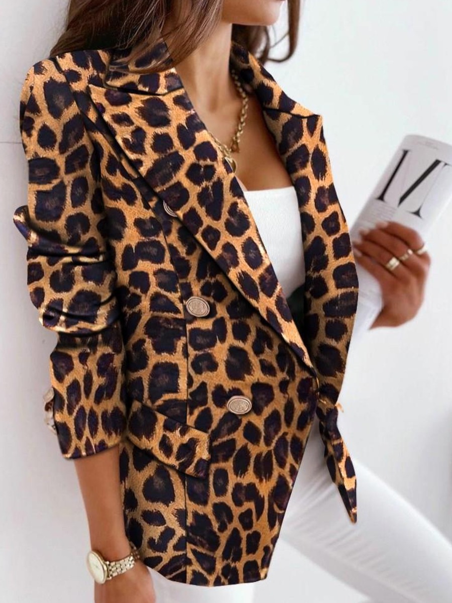 

LW Leopard Print Double Breasted Blazer