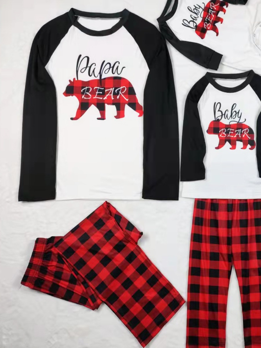 

LW Mom Christmas Day Plaid Print Pants Set, Women