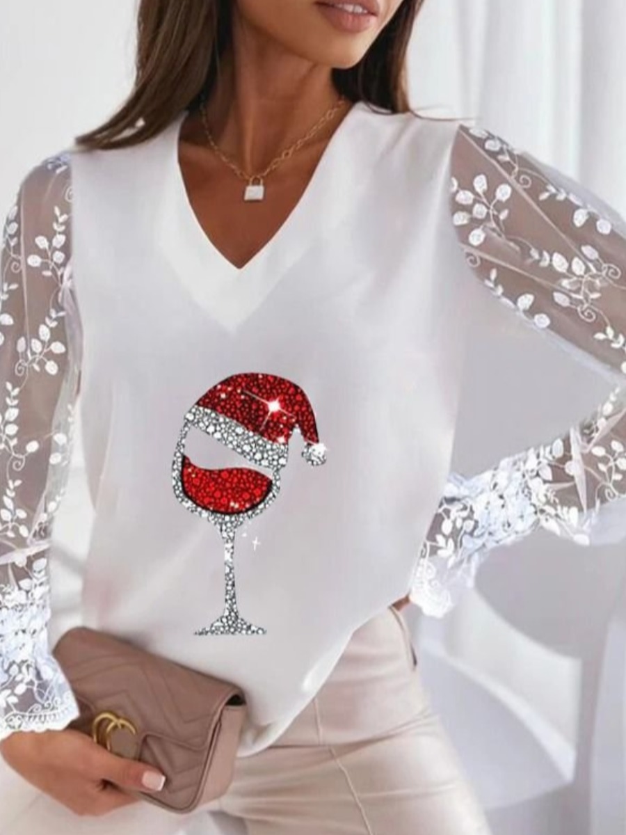 

LW Christmas Day See-through T-shirt, White