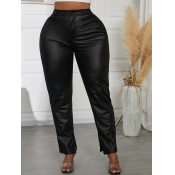 LW Leather Slit Flared Pants