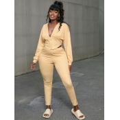 LW V Neck Drawstring Pants Set