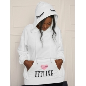 LW BASICS Heart Letter Print Oversized Hoodie