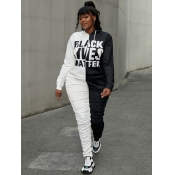 LW Letter Print Ruched Tracksuit Set