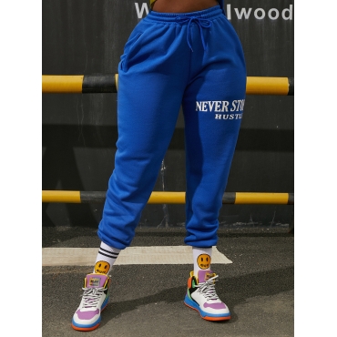 

LW High Waist Letter Loose Sweatpants, Blue