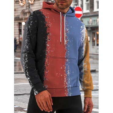 

LW Men Tie-dye Kangaroo Pocket Hoodie, Multi