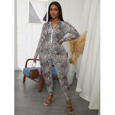 

LW SXY V Neck Leopard Print Jumpsuit