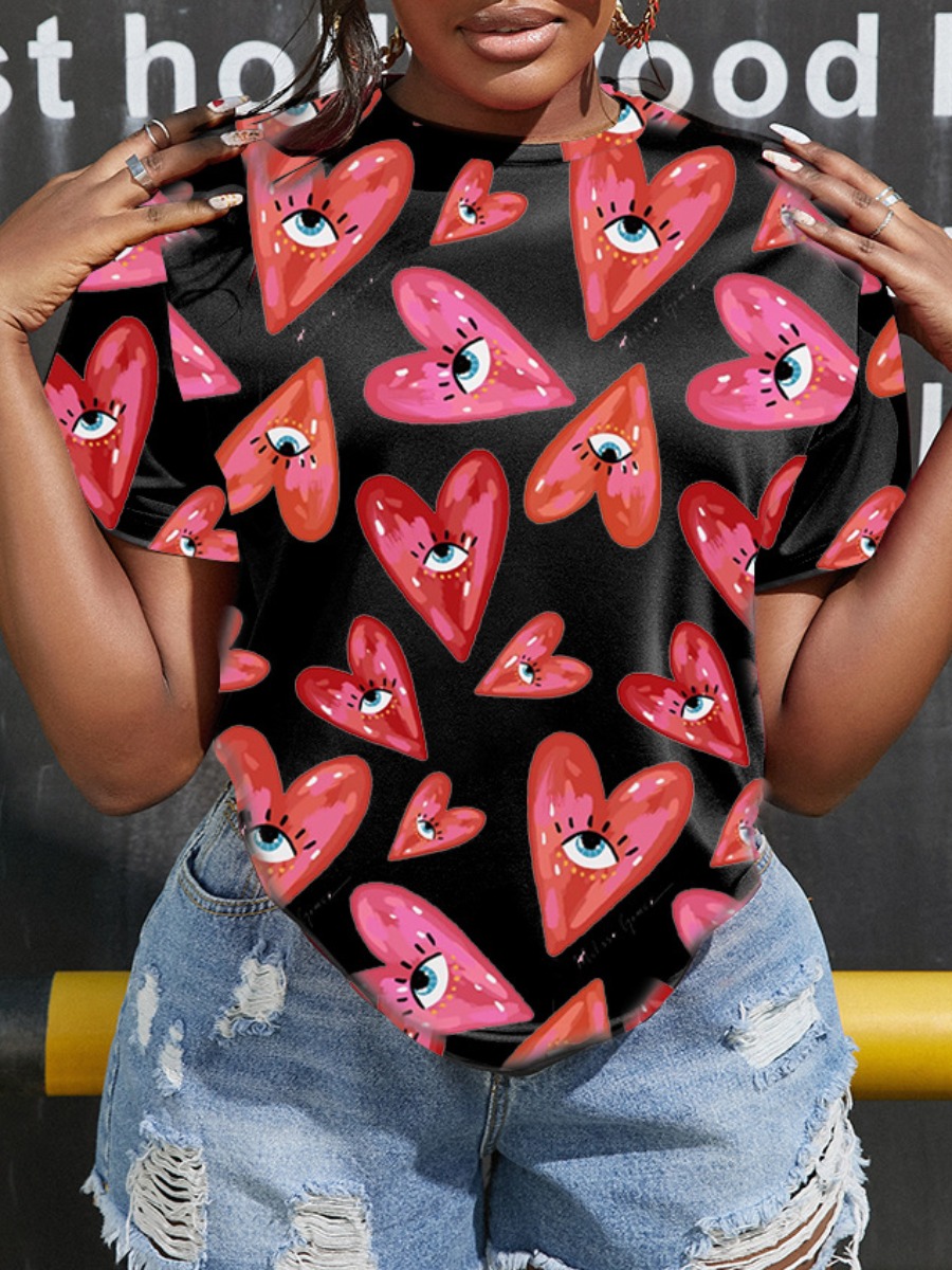 LW Heart Eye Print T-shirt