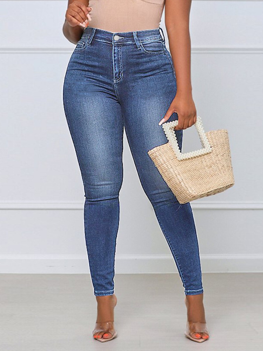 

LW High Stretchy Cashew Print Skinny Jeans, Blue