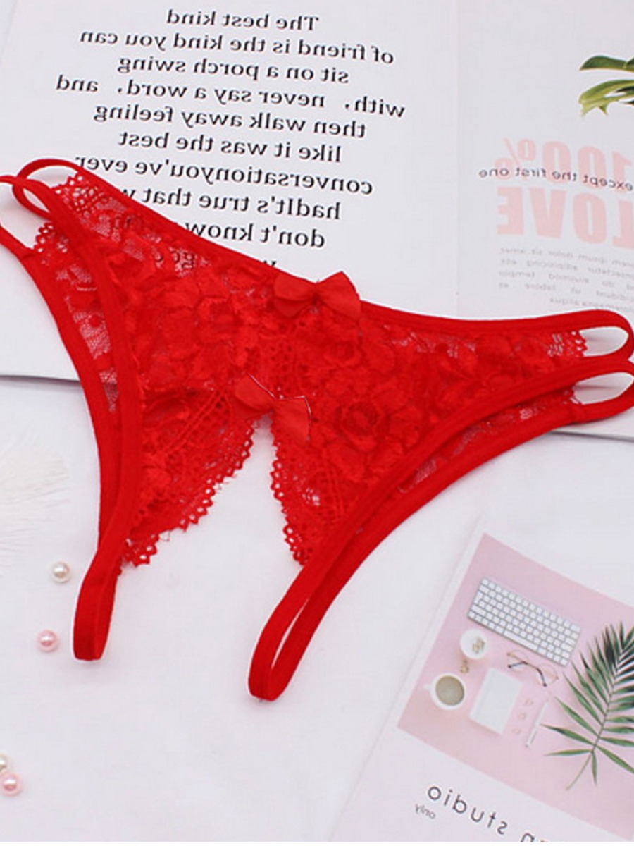 

LW SXY Lace See-through Thongs, Red