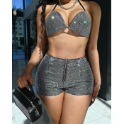 LW SXY Sequined Skinny Shorts Set