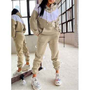 

LW Color-lump Oversized Pants Set, Light tan