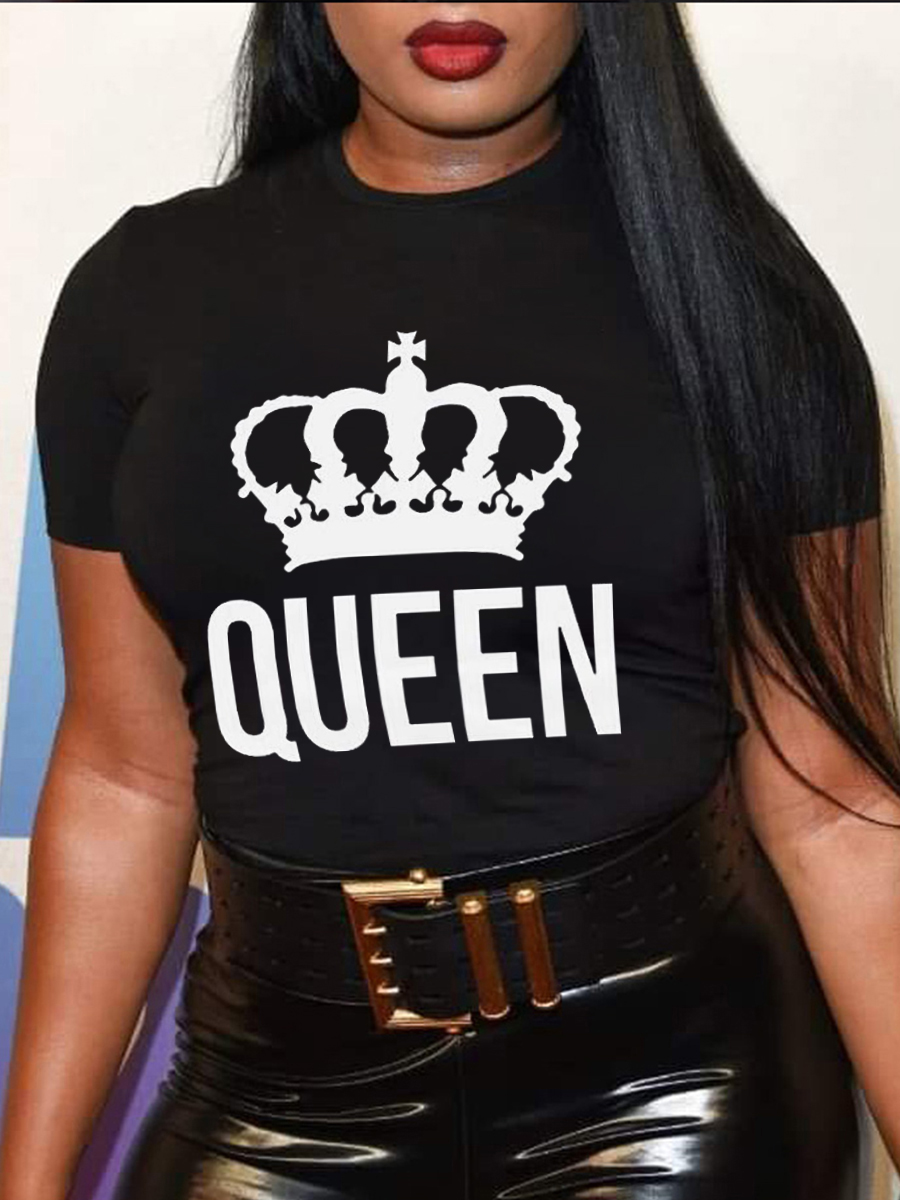 LW Plus Size Crown Letter Print T-shirt