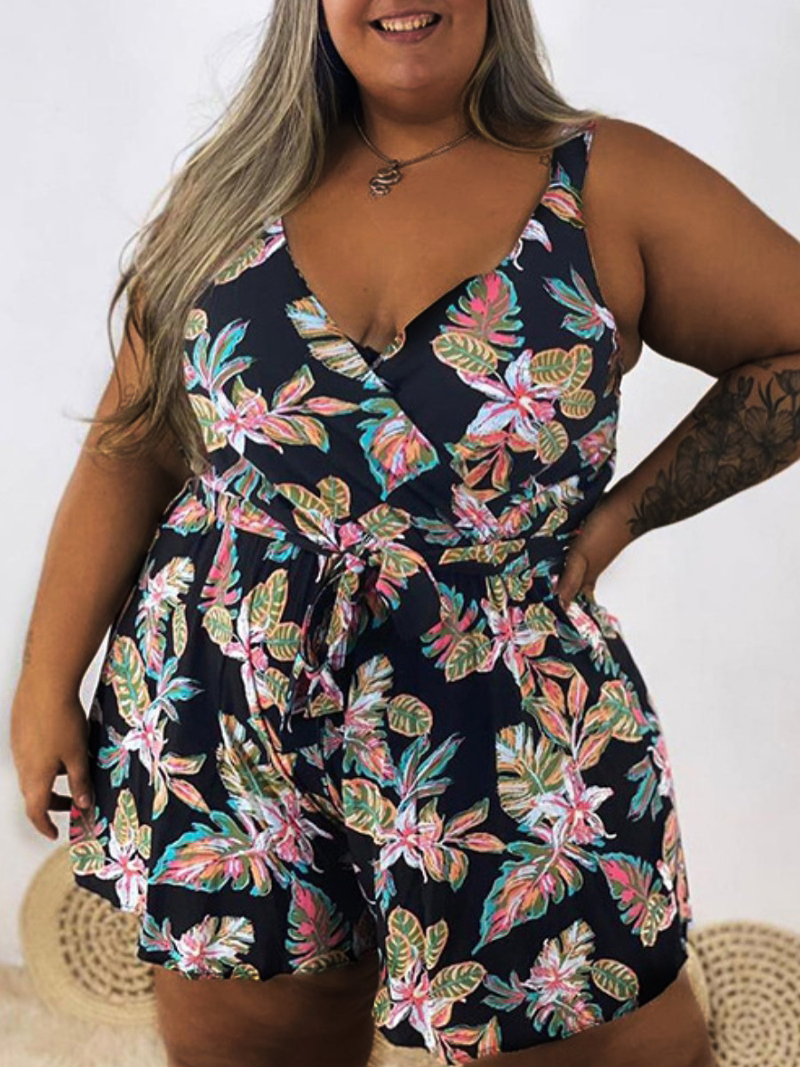 LW Plus Size Floral Print Cami Romper
