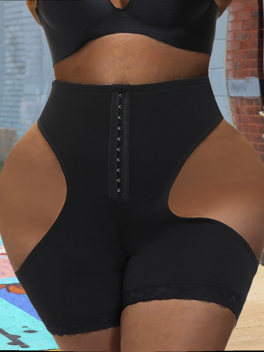 

LW SXY Plus Size Cut Out Shapewear Shorts, Black