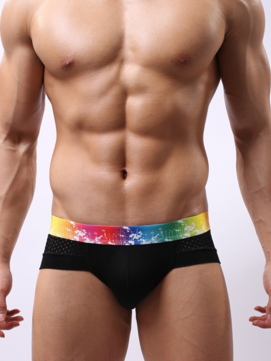 

LW COTTON Men Tie-dye Underwear, Black