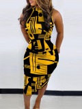 LW Geometric Print Bodycon Dress