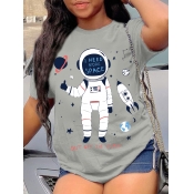 LW Astronaut Letter Print T-shirt