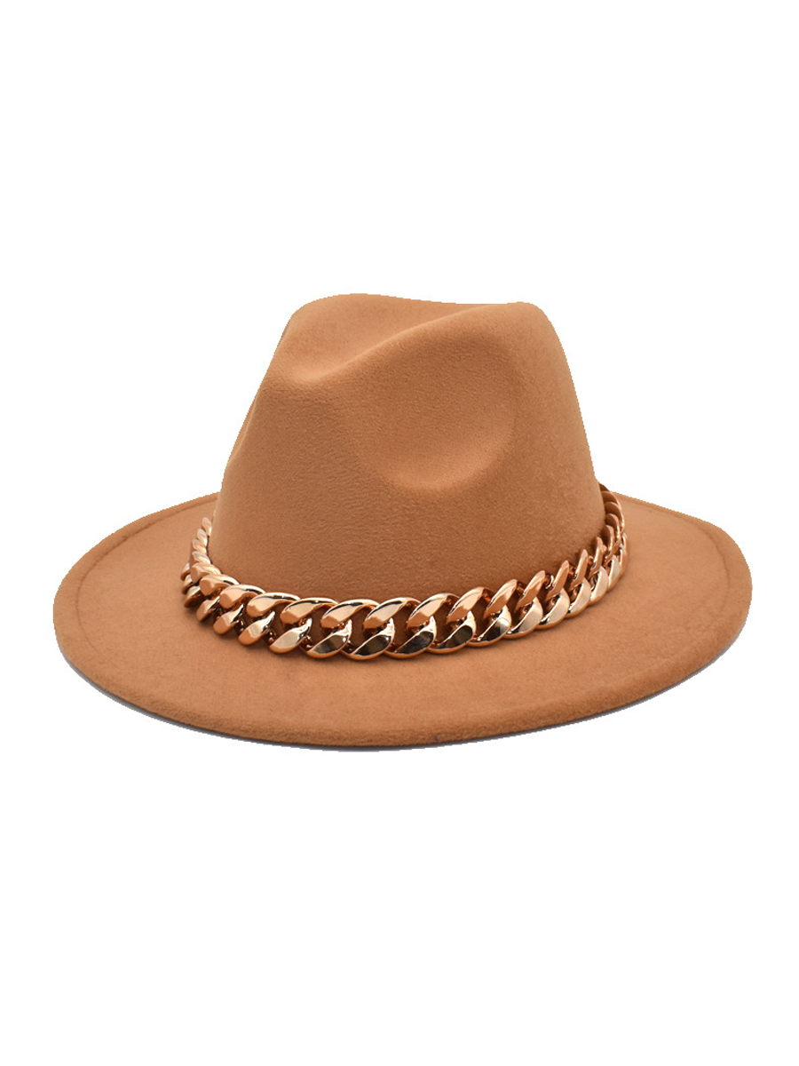 

LW Chain Decor Hat, Light tan