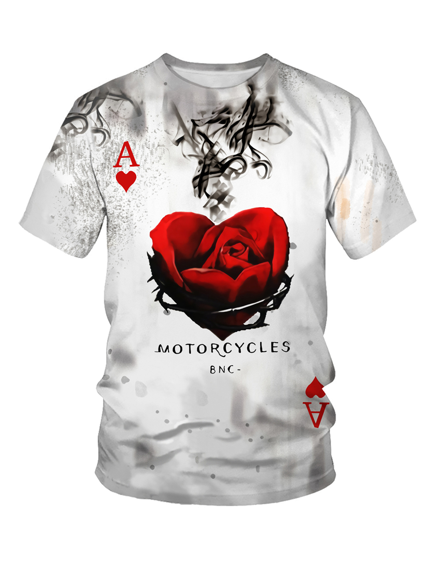 LW Men Floral Letter Print T-shirt