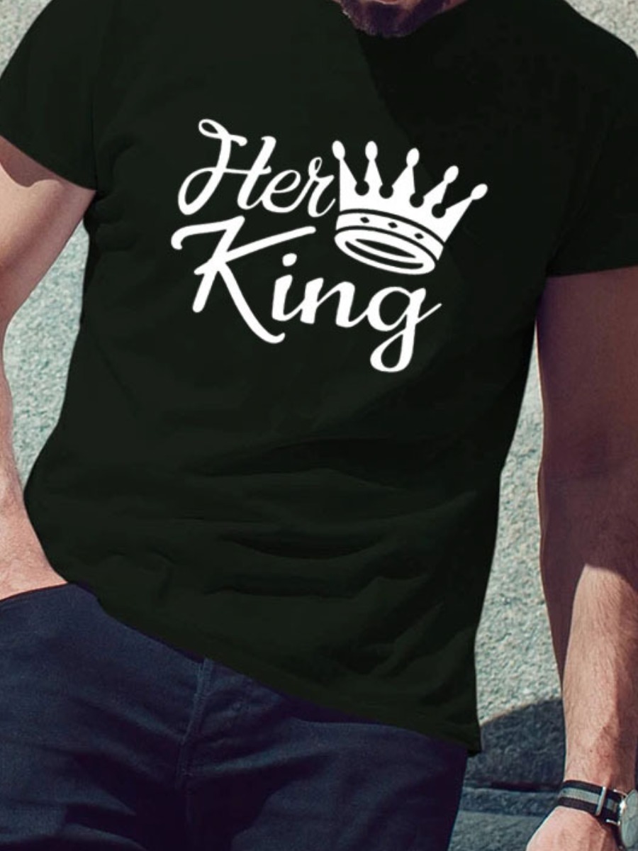 

LW Men Crown King Print T-shirt, Black