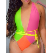 LW Deep V Neck Backlesss One-piece Swimsuit