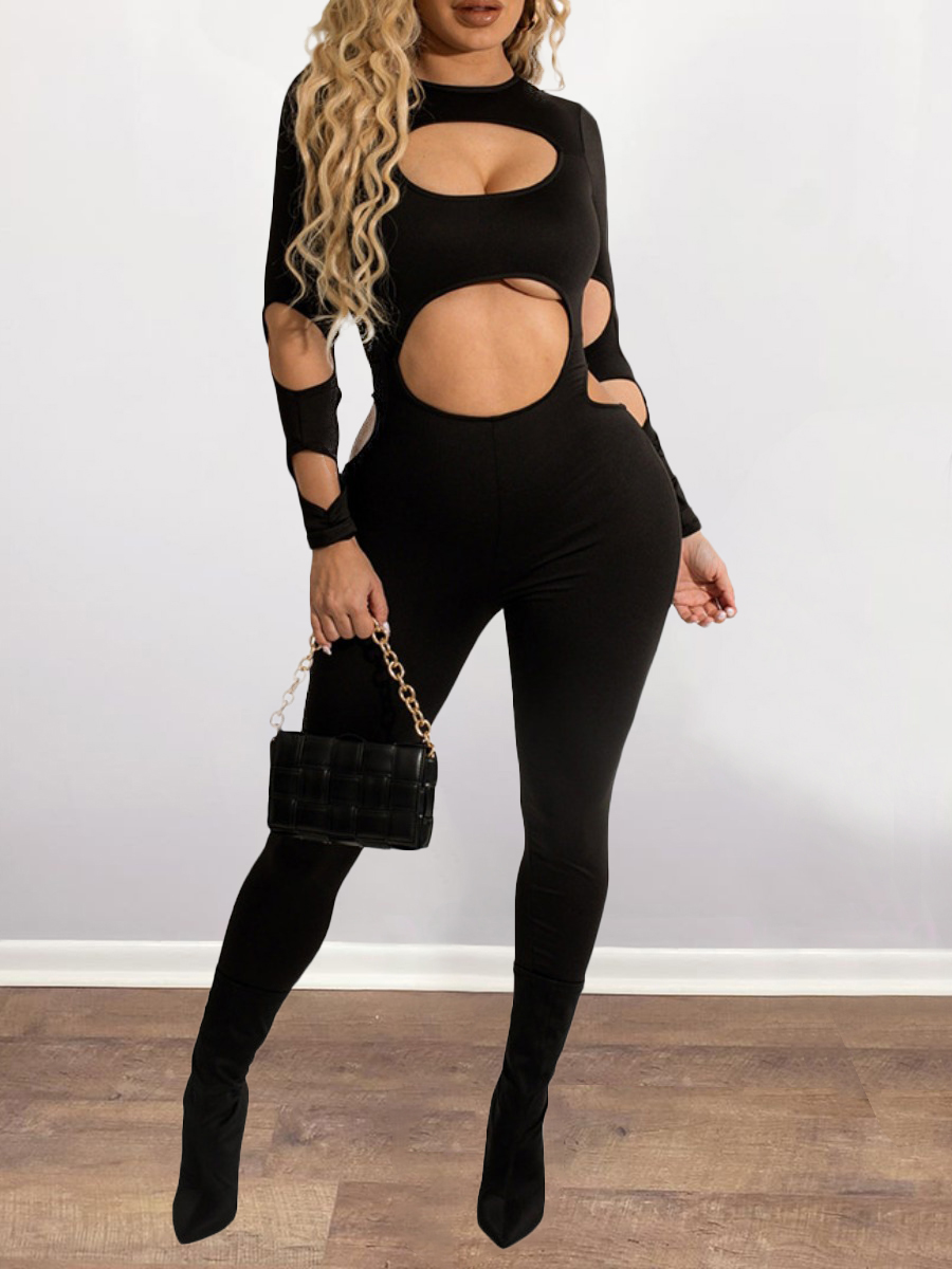 

LW SXY Cut Out Backless Jumpsuit, Black