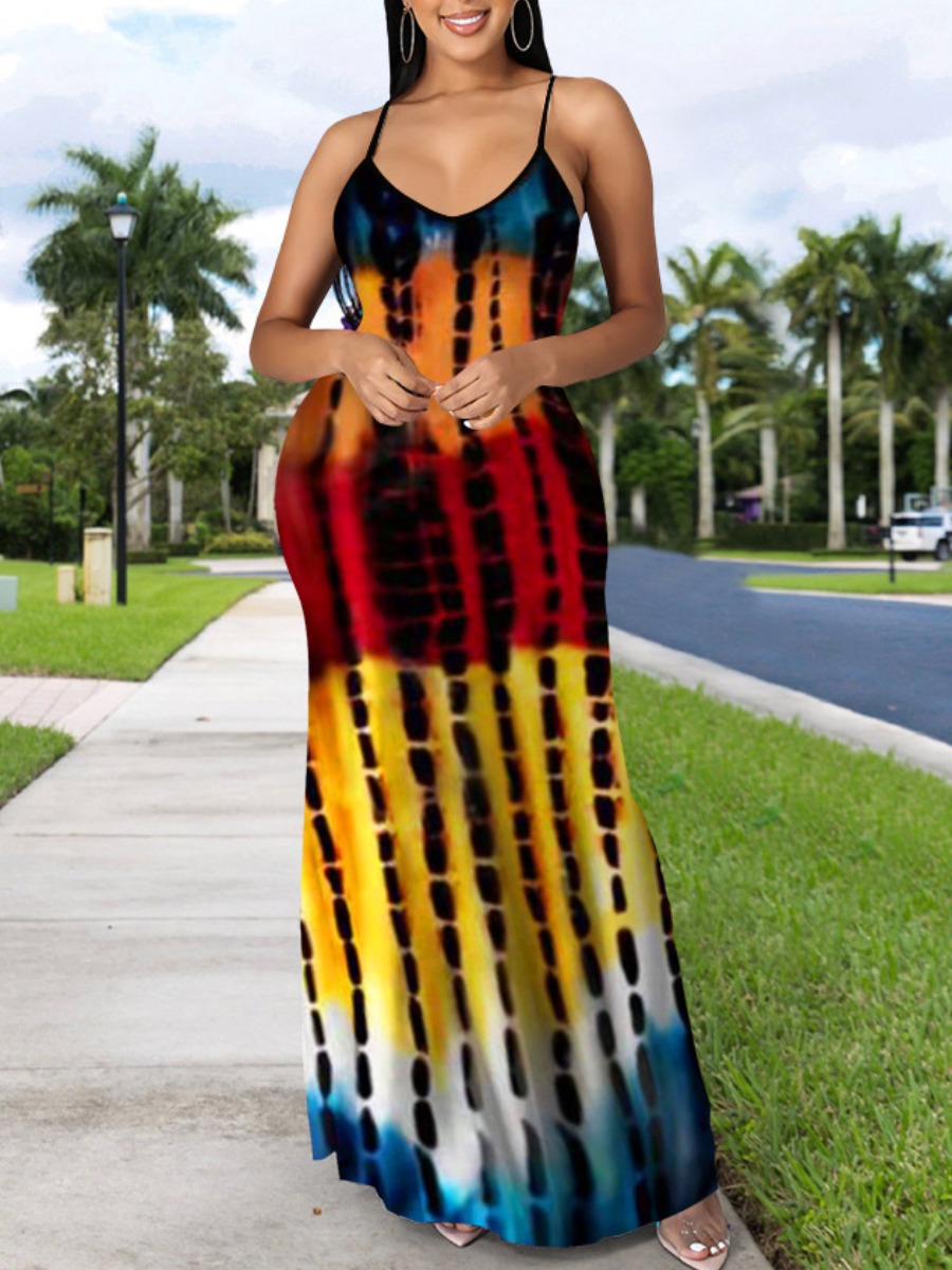 

LW Plus Size Tie-dye Cami Loose Dress, Multi