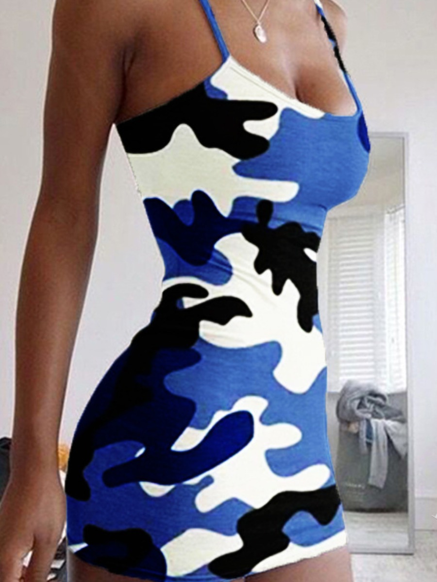 LW SXY Plus Size Camo Print Bodycon Cami Dress