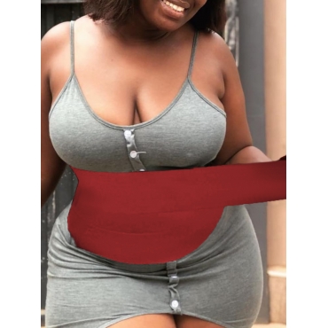 

LW BASICS Plus Size Belly Belt Corset Shapewear, Red