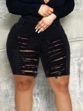 LW Plus Size High-waisted Ripped Denim Shorts