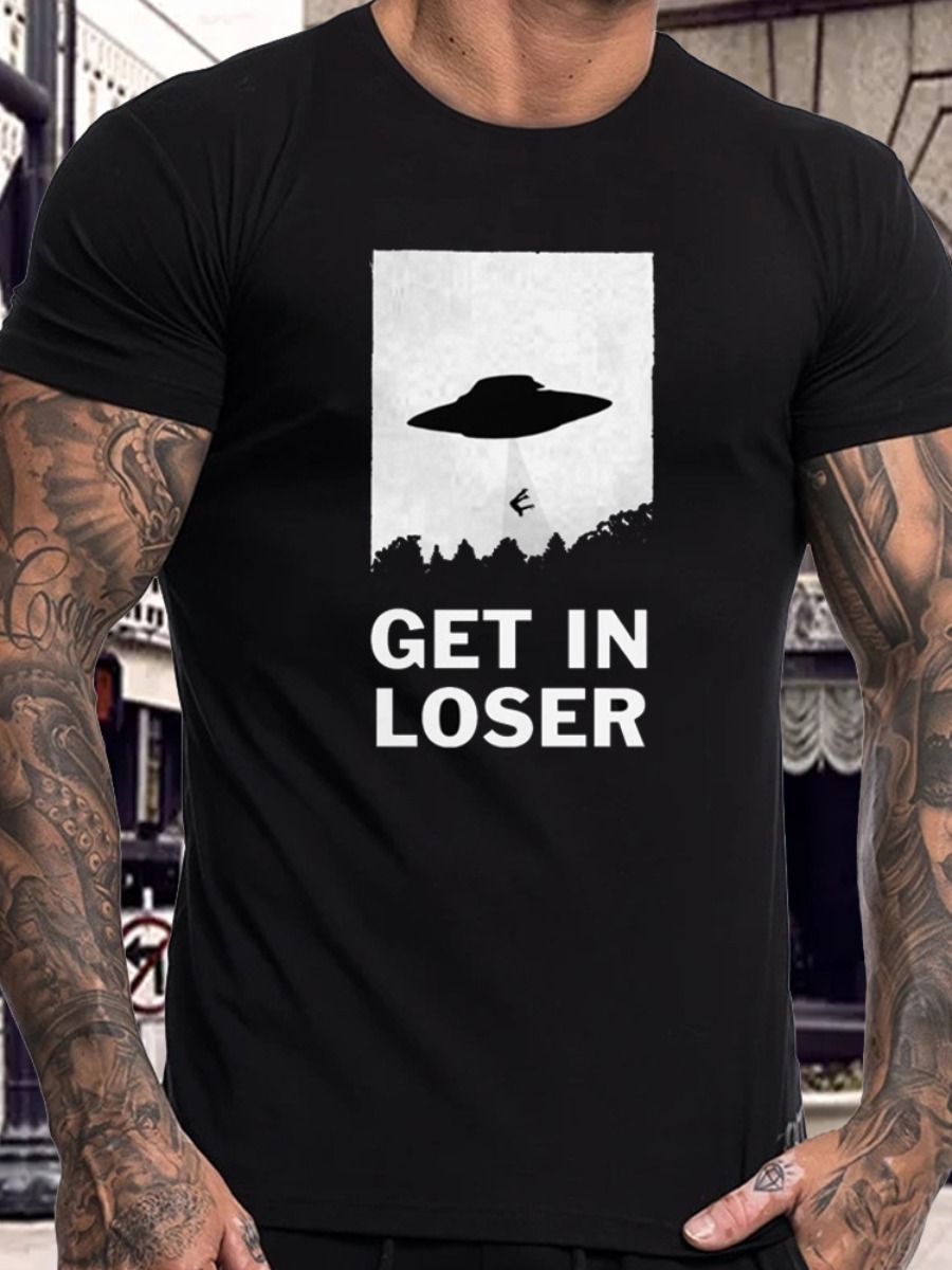 LW Men Get In Looser Letter Print T-shirt