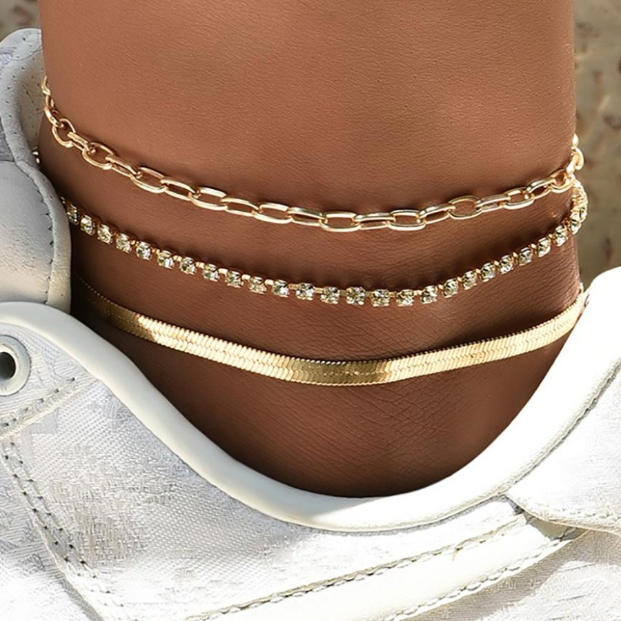 

LW Snakeskin Chain Multilayer Body Jewelry, Gold