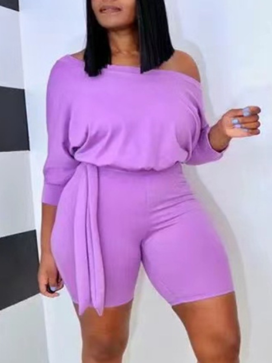 LW Plus Size Boat Neck Bandage Design Romper