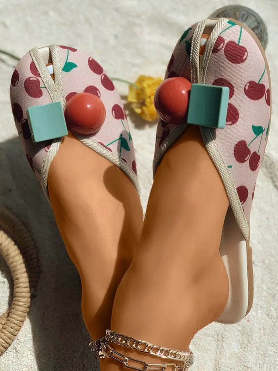 

LW Fruit Print Slides, Rose red