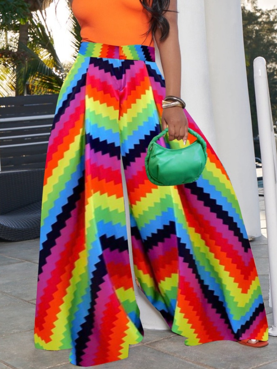 

LW Striped Wide Leg Pants, Multicolor mstn