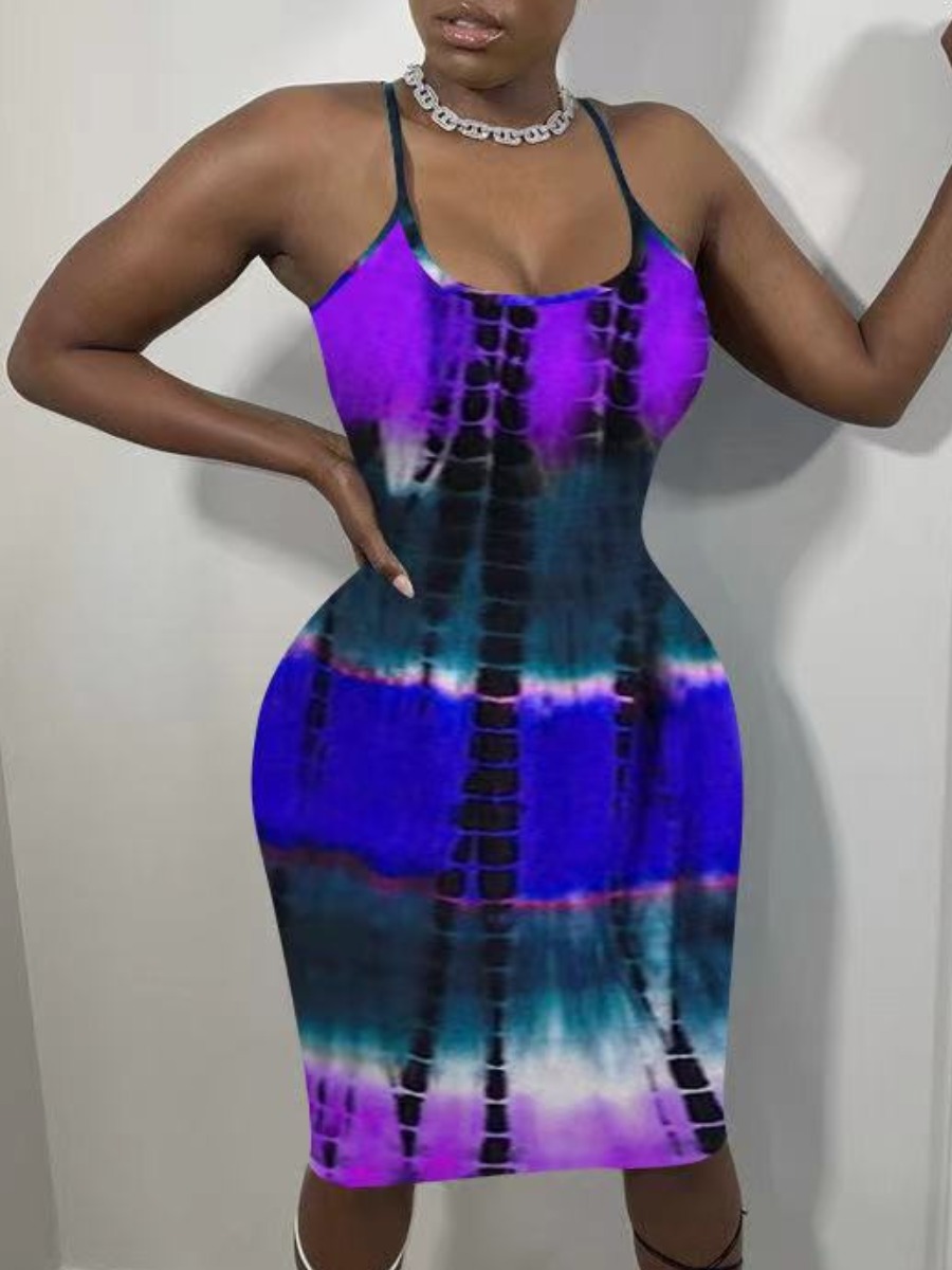 

LW Tie-dye Bodycon Cami Dress, Violet