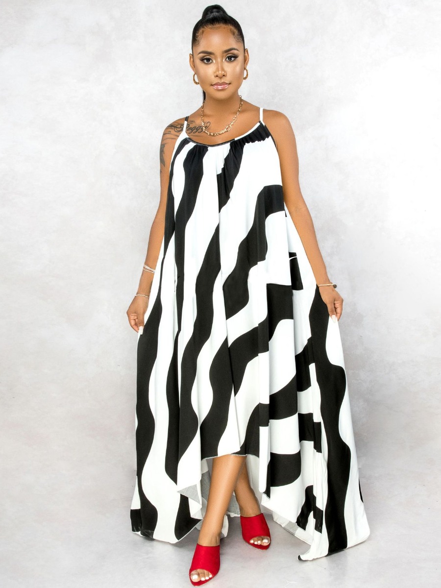LW Plus Size Striped Cami A Line Loose Dress