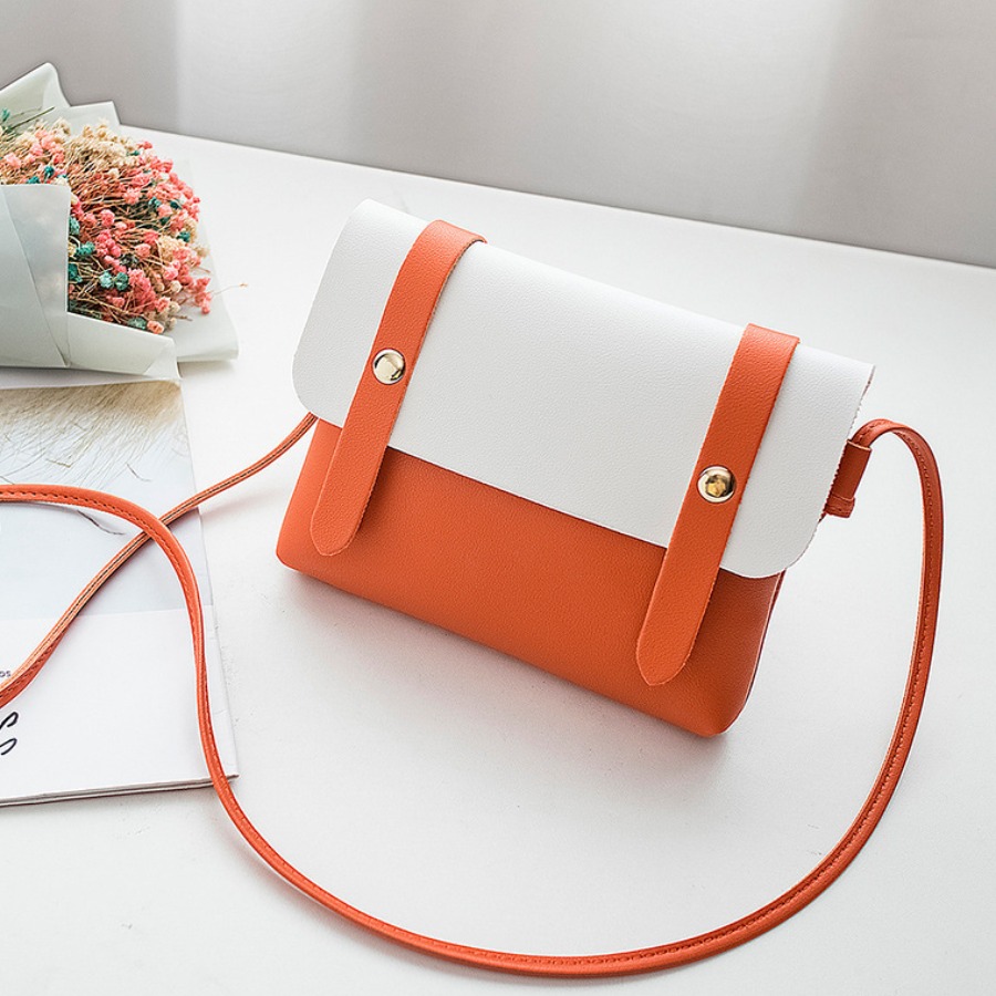 LW Leather Rivet Decor Crossbody Bag