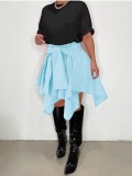 LW COTTON Mid Waist Fold Design Skirt