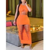 LW SXY Round Neck Cut Out Bodycon Dress