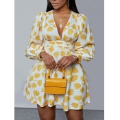 LW SXY Plus Size Floral Print A Line Dress