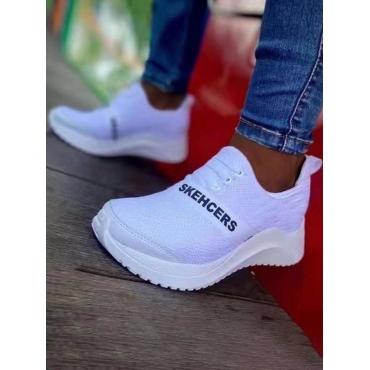 

LW Letter Print Breathable Sneakers, White