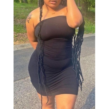 

LW SXY Plus Size Off The Shoulder Bodycon Dress, Black