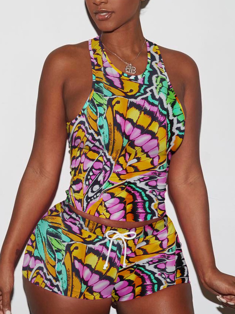 

LW Cami Butterfly Print Shorts Set, Multi
