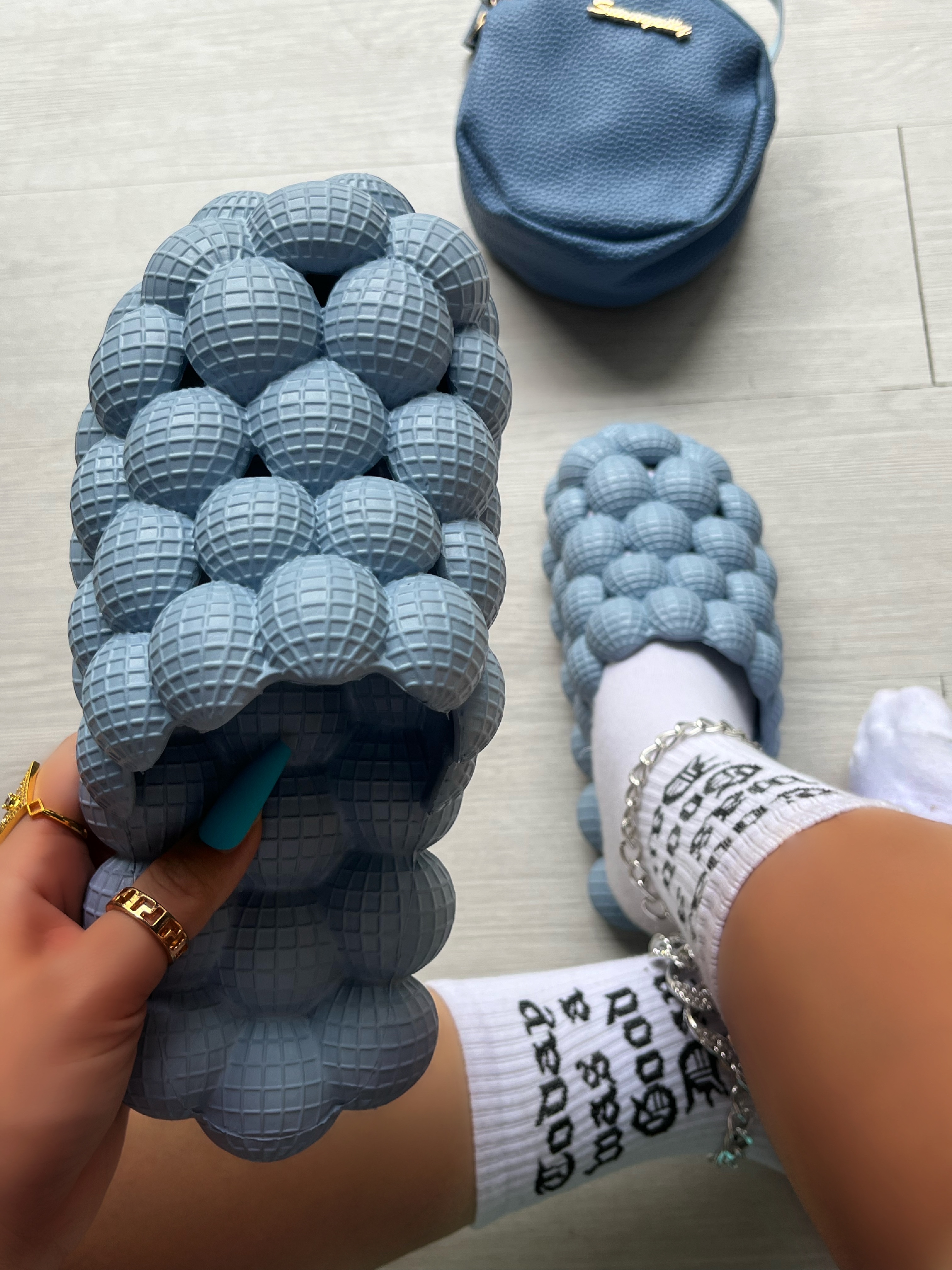 

LW Peanut Decor Slides, Blue